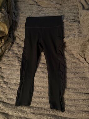 Fabletics Black Kids cropped Leggings with Side Pockets